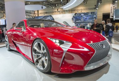 2014 lexus lf-lc konsept otomobili kırmızı