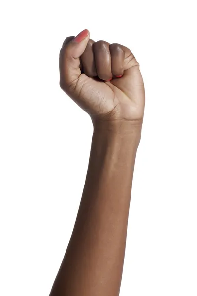 A womans hand with a clenched fist — Stock Photo, Image