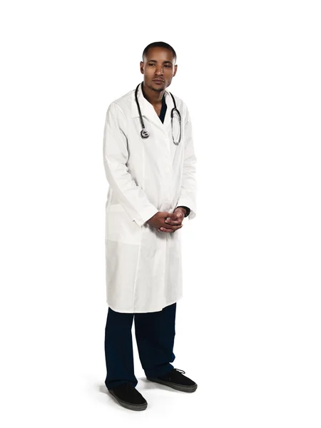 手を合わせ持つアフリカ系アメリカ人の医者 — ストック写真
