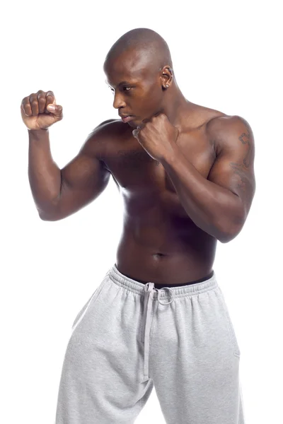 Afroamerikanska fighter stansning — Stockfoto