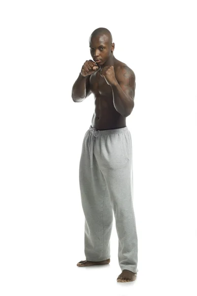 Africano americano homem pronto para lutar — Fotografia de Stock