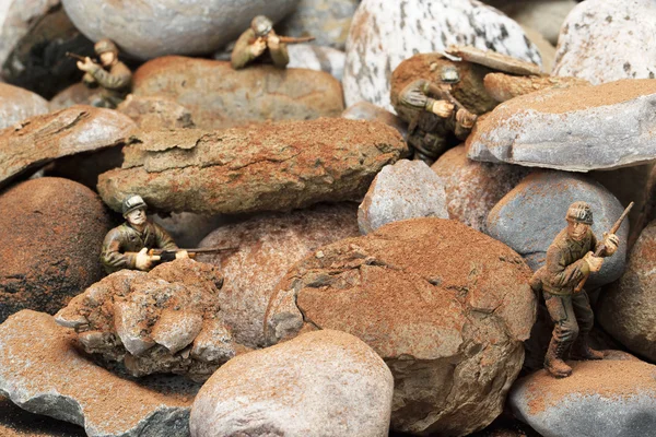 Soldats agiles sur les rochers — Photo