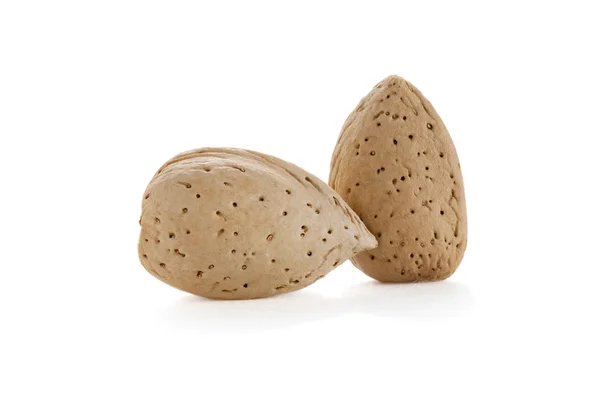 Mandlové ořechy, samostatný — Stock fotografie