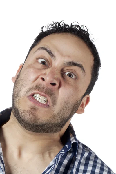 An angry man grinding his teeth — Stock Photo, Image