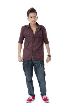 angry young male with clenched fist