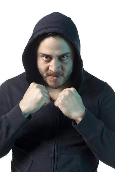 Angry man clenched his fist — Stock Photo, Image