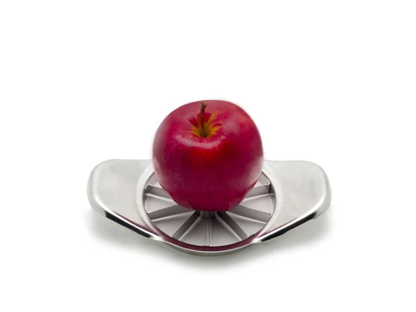 Äpple på slicer — Stockfoto