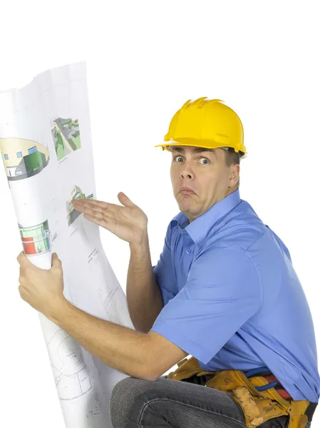 Architect with plan — Stock Photo, Image