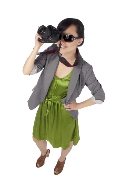 Asian female photographer — Stock Photo, Image