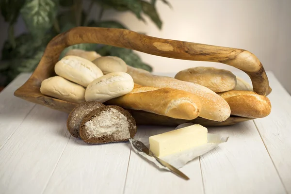 Tipos variados de pan con mantequilla —  Fotos de Stock