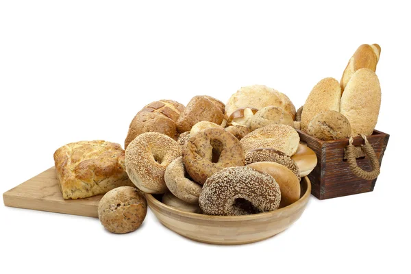 Verschiedene Arten von frischem Brot — Stockfoto