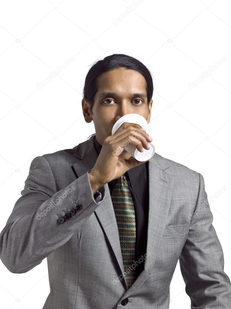 asian businessman with coffee