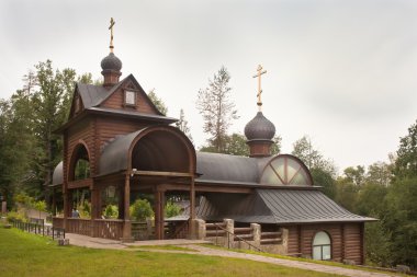 Sacred spring chapel and bath-house at Savvino-Storozhevsky monastery. clipart