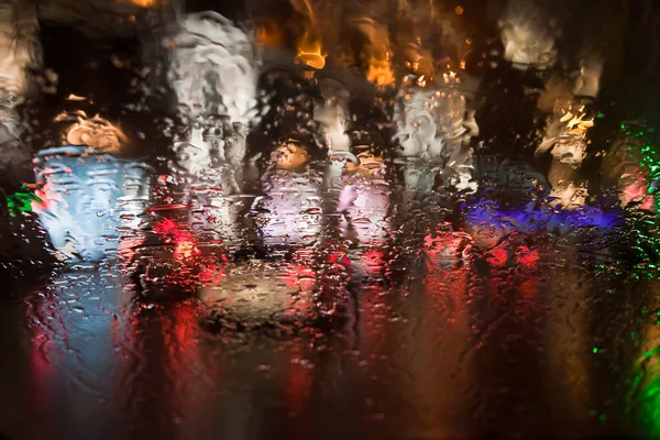 Gotas de água em vidro — Fotografia de Stock