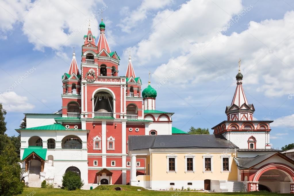 Bell tower in Savvino-Storozhevsky Monastery in Zvenigorod. Russia.