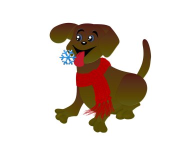 bir köpek bir eşarp