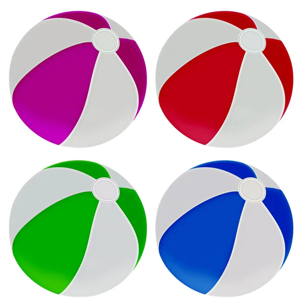 Illustration of colorful beach balls — Stock Photo, Image