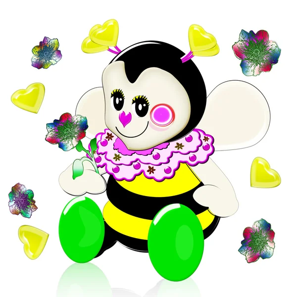 Пчела и цветок . — стоковое фото
