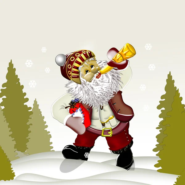 Weihnachtsmann im Wald. — Stockfoto