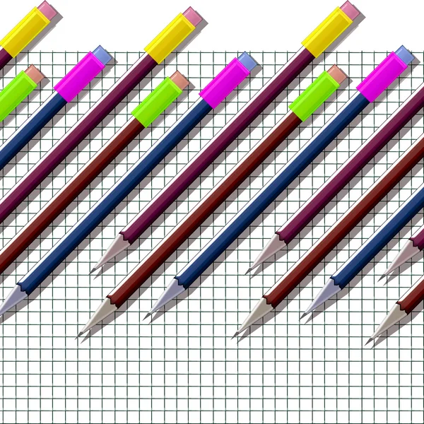 Pencils. School notebook. — Stock Photo, Image