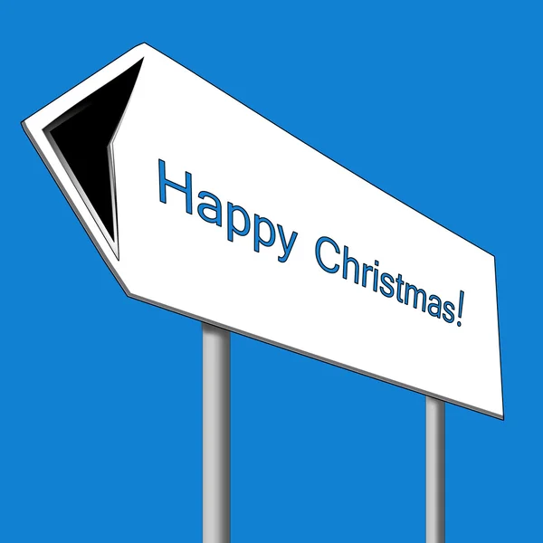 Happy Christmas! Road sign. — Stock Photo, Image
