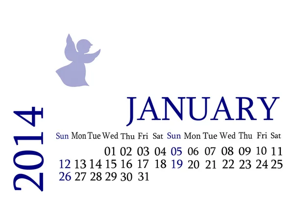 Calendario 2014. Enero . —  Fotos de Stock