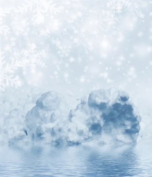 Sfondo di neve. Paesaggio invernale — Foto Stock