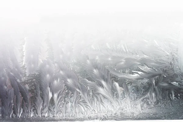 Pattern Window Blurred Abstract Ice Frost Natural Background Hoarfrost Crystals — Stock Photo, Image