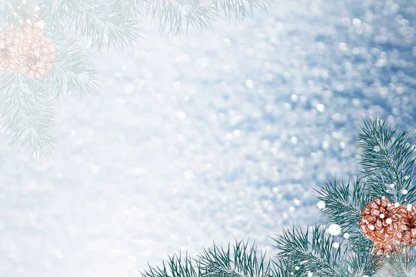 雪の中のクリスマスツリー グリーティングカード — ストック写真