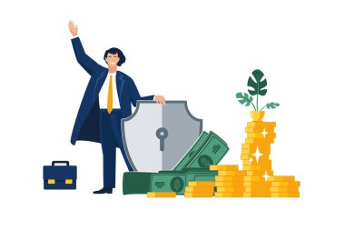 İş sunumu, Powerpoint, yeni bir iş projesi. Infographic tasarım şablonu, sarı, elementler, siyah arkaplan, set. Bir grup insan bir iş kurar, takım çalışması. Mobil uygulama