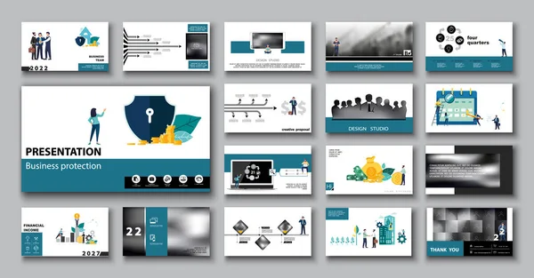 Zakelijke Presentatie Powerpoint Infographic Design Gele Elementen Sjabloon Achtergrond Een — Stockvector