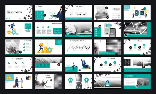 Obchodní Prezentace Powerpoint Nové Obchody Finanční Výroční Zpráva Infographic Design — Stockový vektor