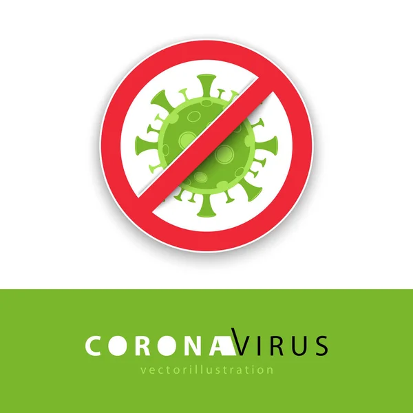 Menghentikan Gejala Wabah Pandemi Coronavirus Covid 2019 Ncov Virus Corona - Stok Vektor