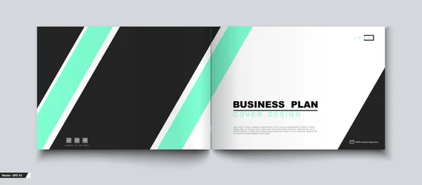 Business Brochure Cover Design Green White Booklet Info Banner Title — Stockvector