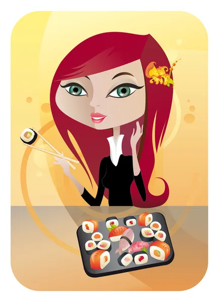 Sushi (Japanese Cuisine) — Stock Vector