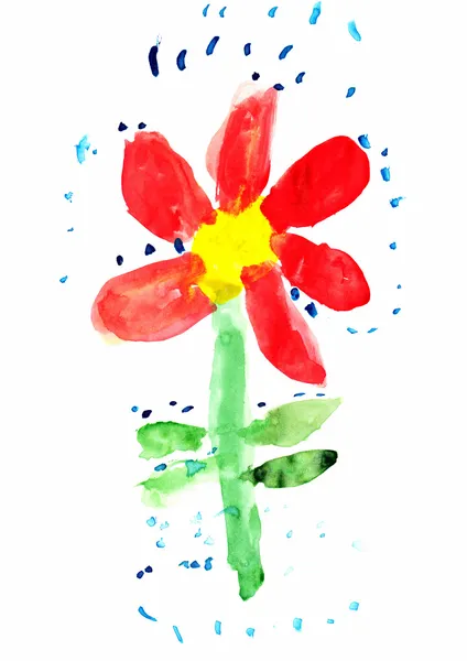 Kind tekening van bloem — Stockfoto