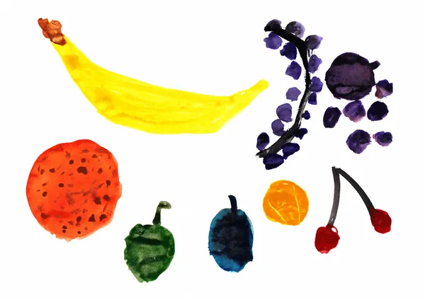 Dibujo infantil de frutas — Foto de Stock