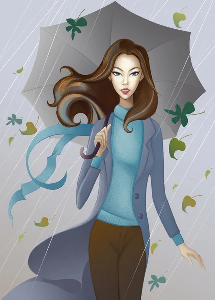 Girl with Umbrella — Stock Photo, Image