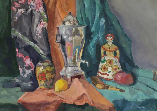 Nature morte avec Samovar russe — Photo