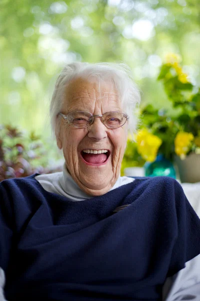 Senior Woman Laughing — Stock Photo, Image