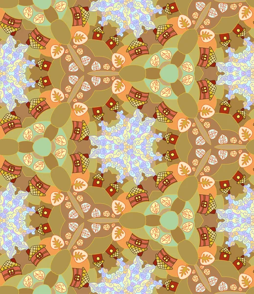 Autumn kaleidoscope seamless pattern — Stock Vector