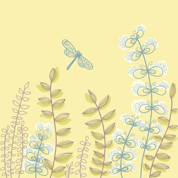 Achtergrond met dragonfly — Stockvector