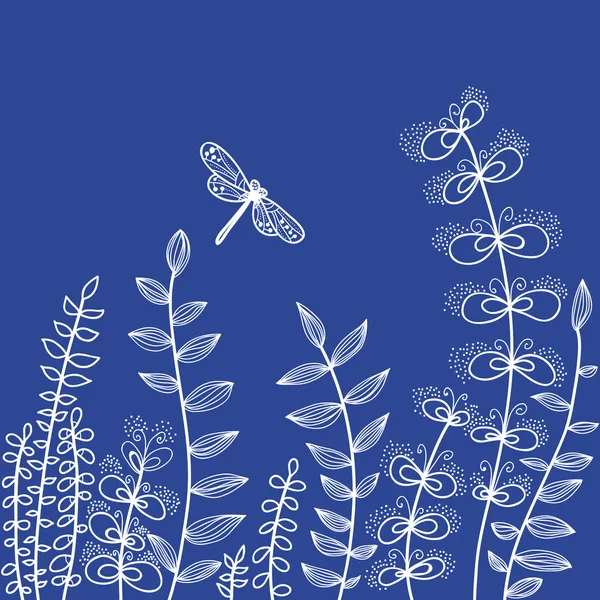 Contexte avec libellule — Image vectorielle