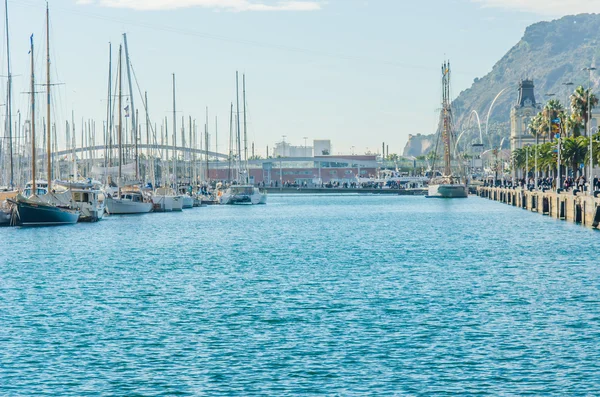 Yachts at port vell — Stock Photo, Image