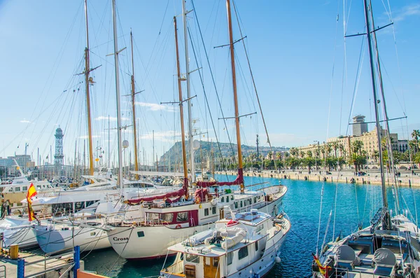 Yachts at port vell — Stock Photo, Image