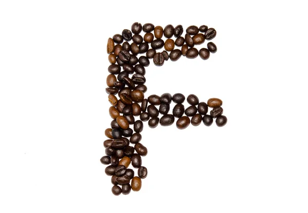 Kávová zrna písmo — Stock fotografie