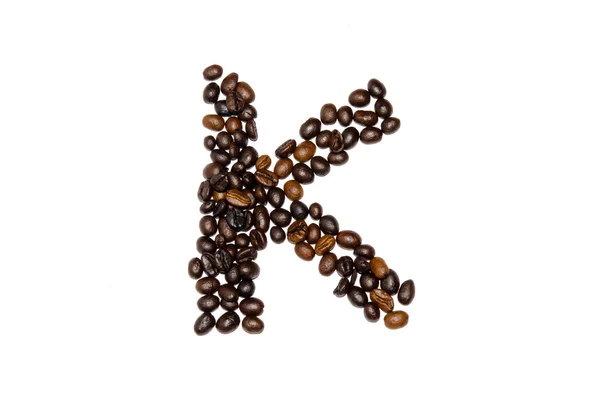 Kávová zrna písmo — Stock fotografie