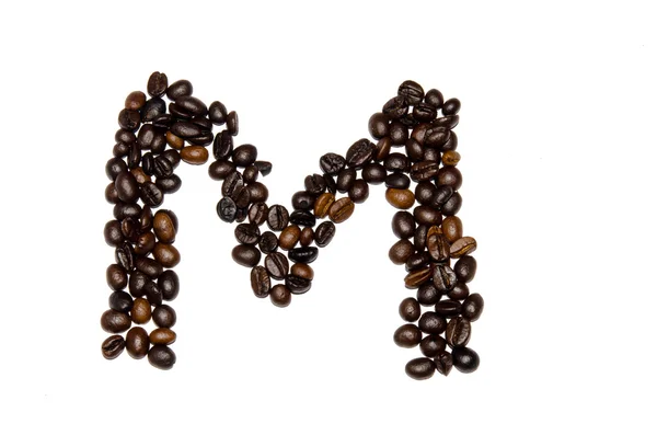 Coffee beans font — Stock Photo, Image