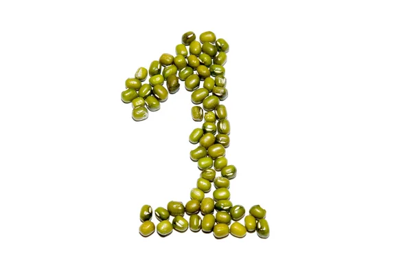 Numbers green beans — Stock Photo, Image