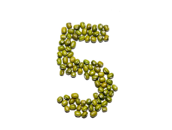 Čísla zelené fazolky — Stock fotografie
